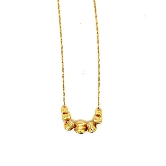 14K Gold 7-Balls Necklace - Picture 1 of 5